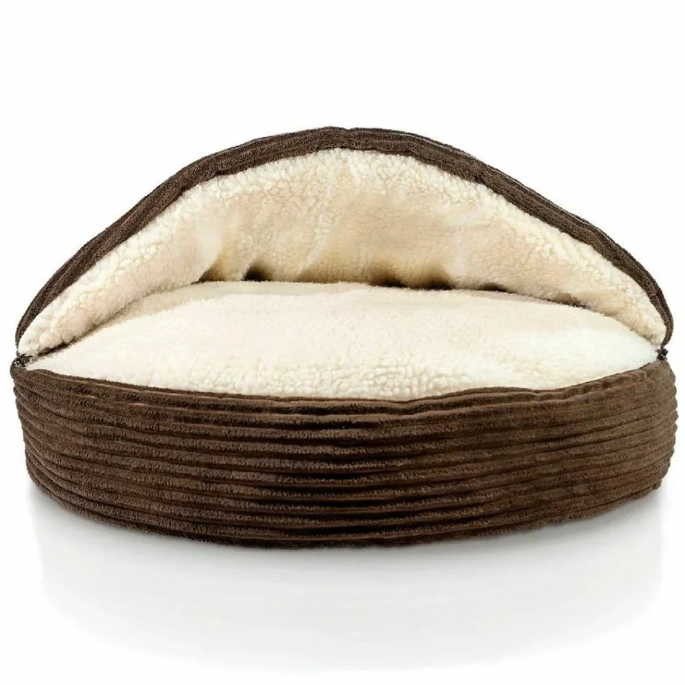 Fleecy Pet Cave Round Soft Bed for Small Dog